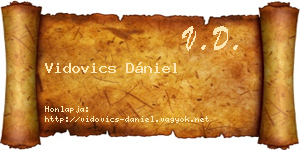 Vidovics Dániel névjegykártya